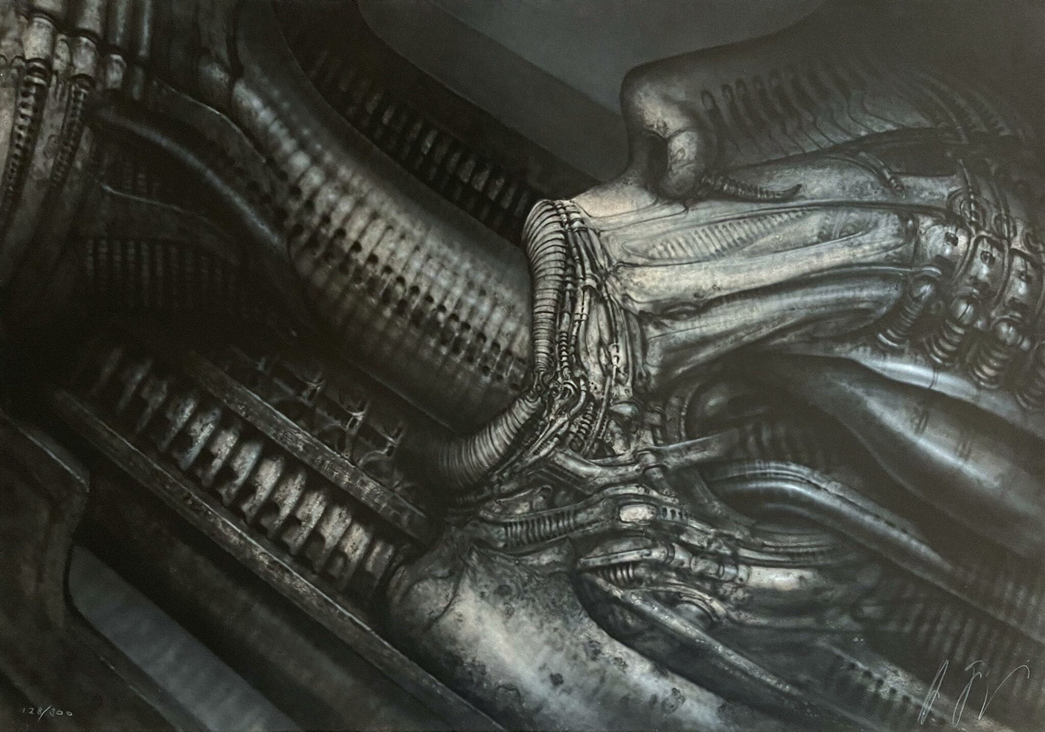 Erotomechanics Collection 128 300 Artwork By H R Giger Galeria HMH   Hrg066010 128 300 Hrgiger Erotomechanicsv 70x100cm Screen Print On Paper 1979 Web 2048x1434 