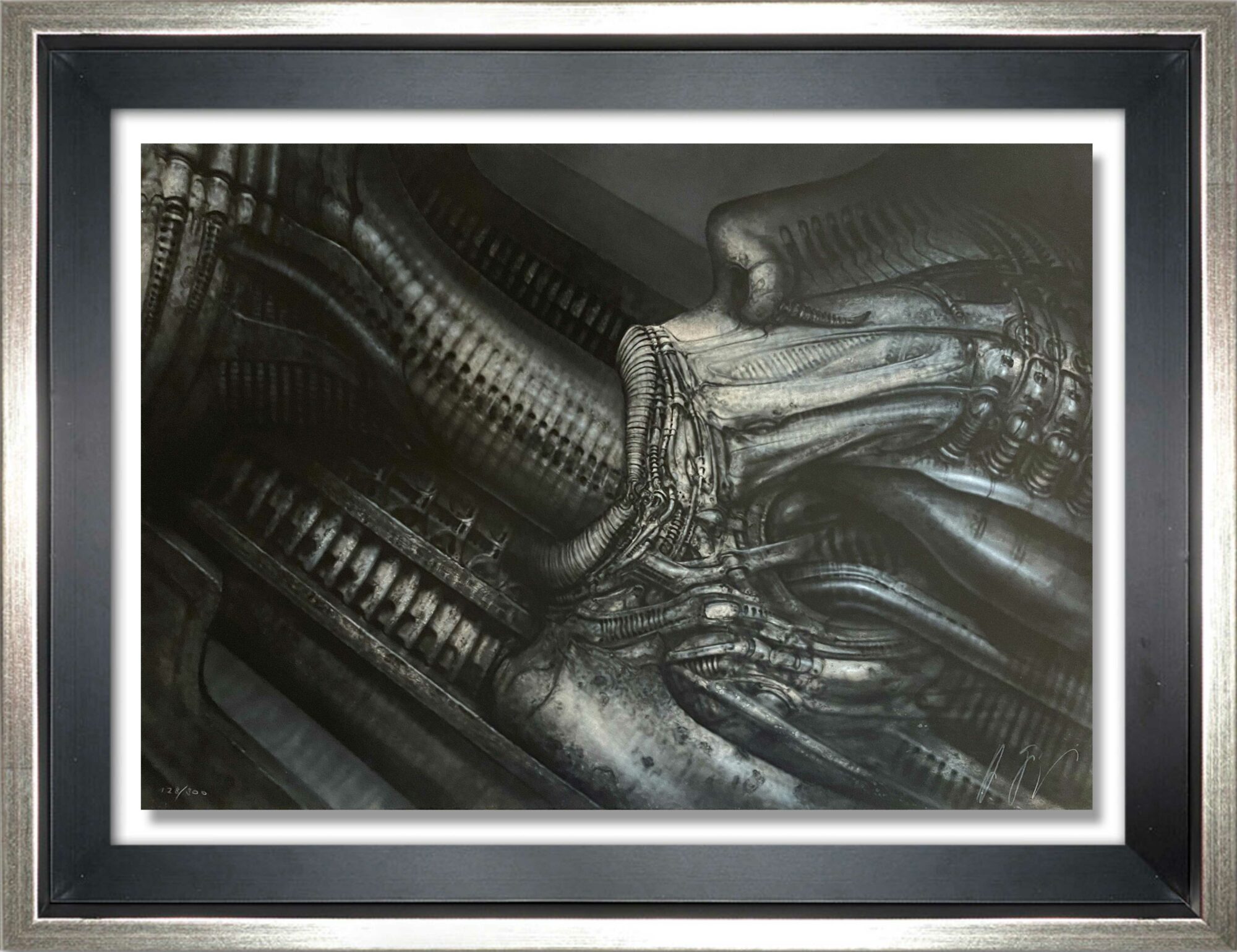 Erotomechanics VIII Artwork By H R Giger Galeria HMH Art Gallery   Hrg066010 128 300 Hrgiger Erotomechanicsv 70x100cm Screen Print On Paper 1979 Framed Web 2000x1539 